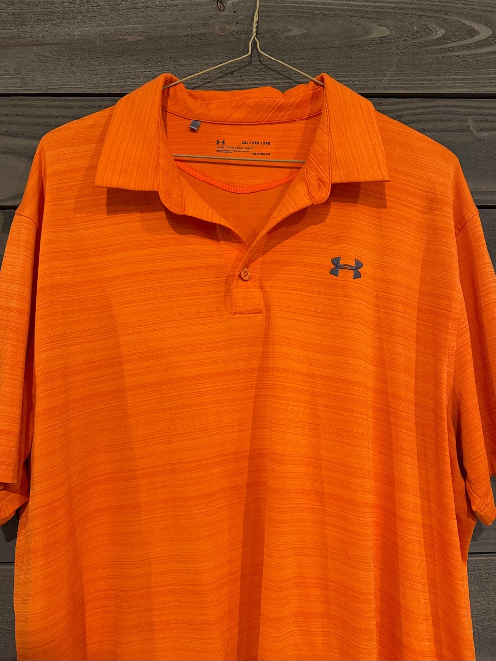 Under Armour Orange Striped Performance Polo